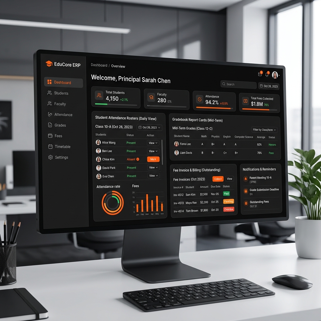 School Management System Software Dashboard